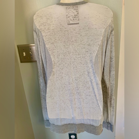 lightweight semi-sheer Gray cardigan Button jacket Top Women’s XL pockets - Picture 2 of 9